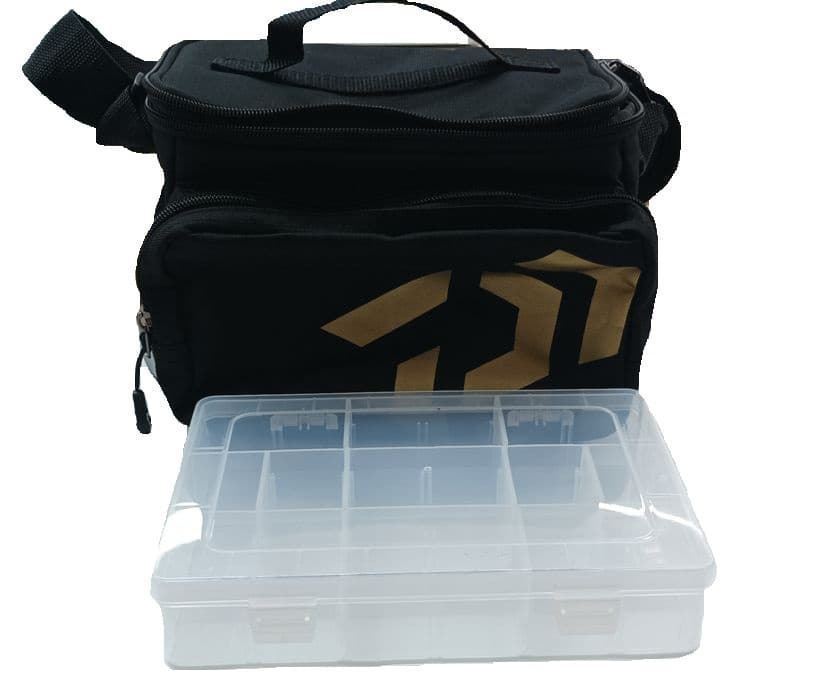 Bolso DAIWA Black Gold con 3 cajas con compartimentos - Imagen 1