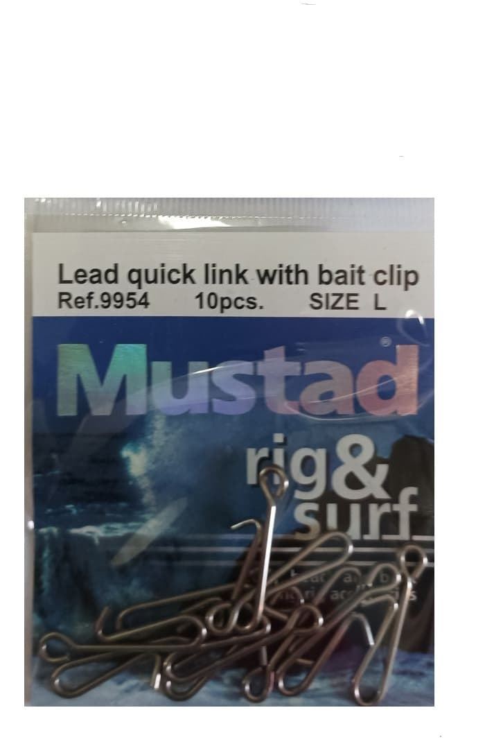Enlace Rápido MUSTAD Lead Quick Link with bait Clip con pinza de cebo 10 unidades - Imagen 2