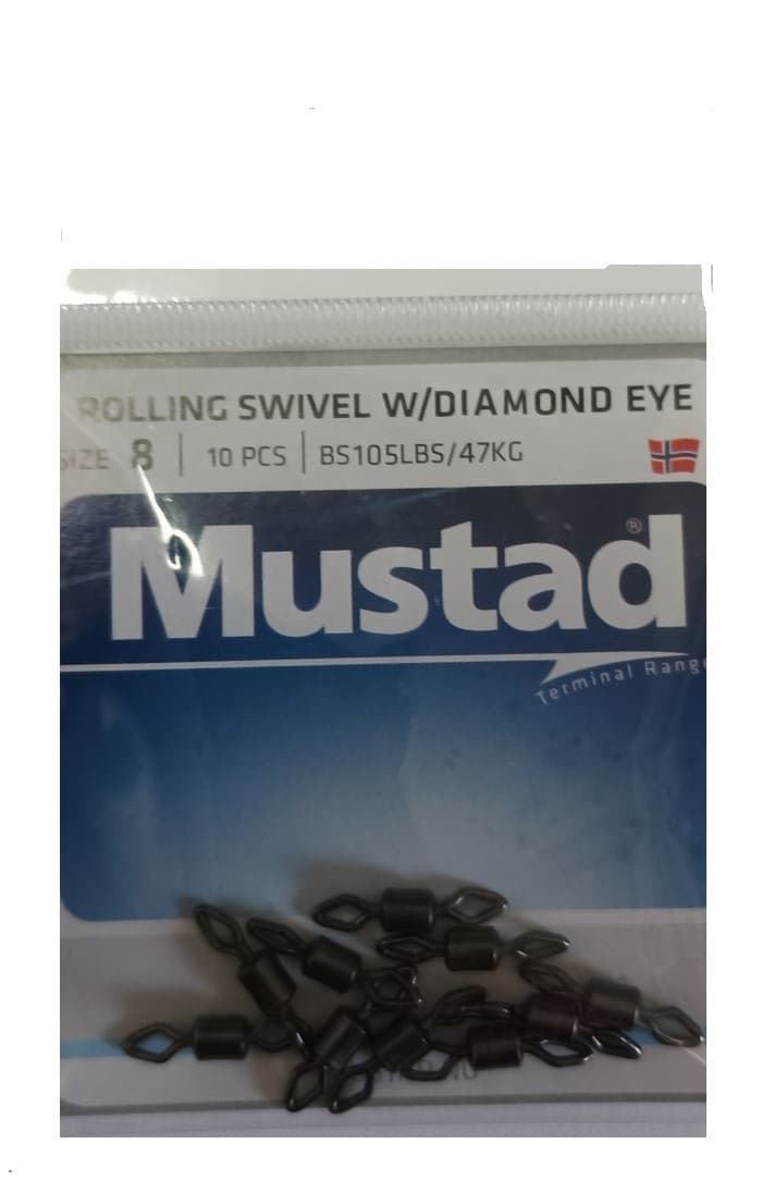Giratorio MUSTAD Rolling Swivel W/Diamond Eye 10 unidades - Imagen 3