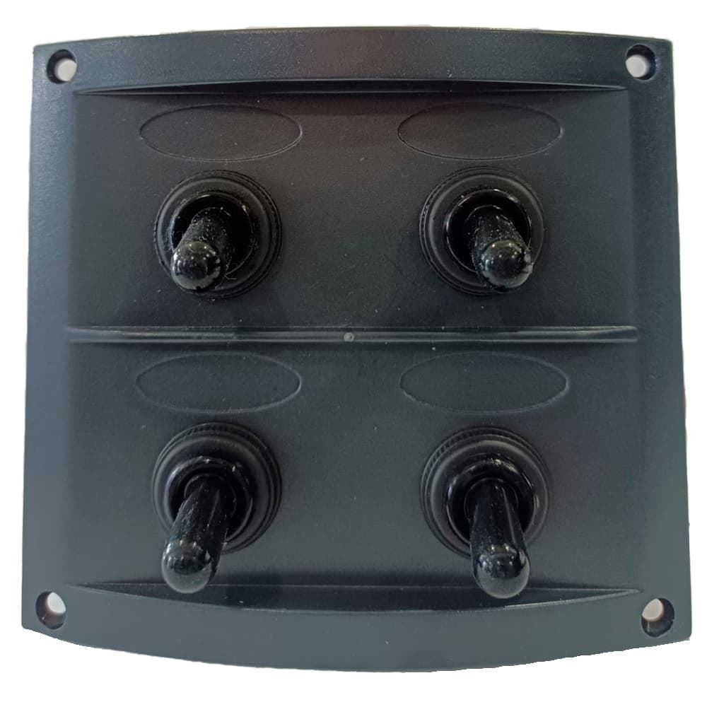 Panel 4 interruptores estanco negro - Imagen 1