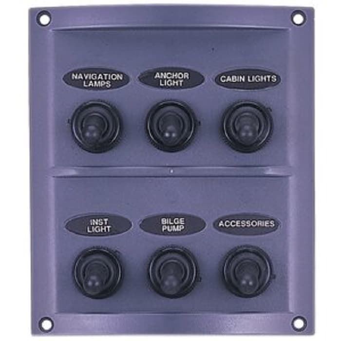 Panel 6 Interruptores color negro para embarcaciones - Imagen 1